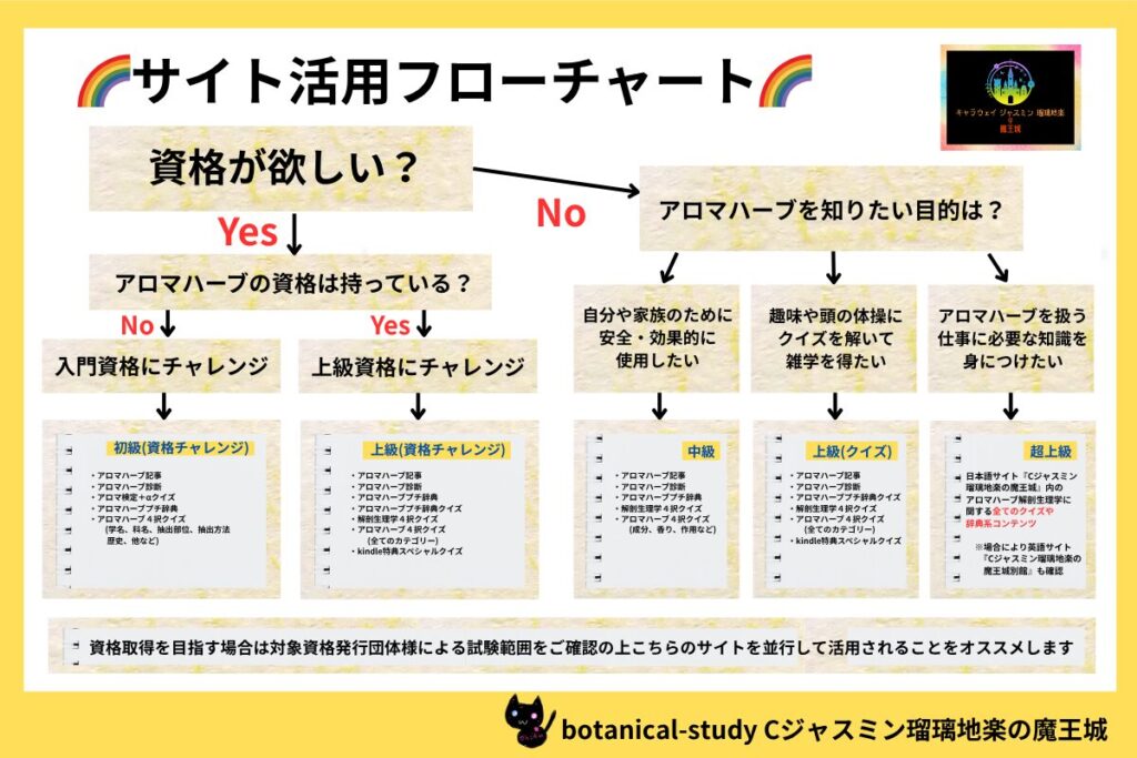 アロマハーブ学習フローチャート