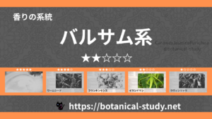 バルサム(樹脂系)内分類：香りの強さ２｜アロマ精油一覧のアイキャッチ画像