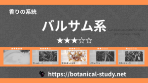 バルサム(樹脂系)内分類：香りの強さ３｜アロマ精油一覧のアイキャッチ画像