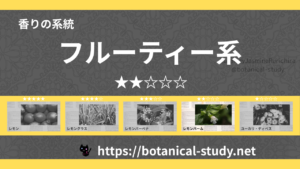 フルーティー(果物系) 内分類：香りの強さ２｜アロマ精油一覧のアイキャッチ画像