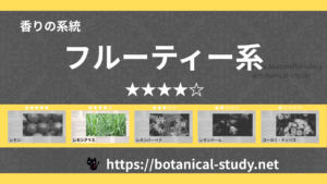 フルーティー(果物系) 内分類：香りの強さ４｜アロマ精油一覧のアイキャッチ画像